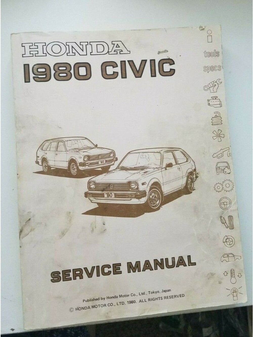 Book 1980  Honda  Civic Service Manual All Models